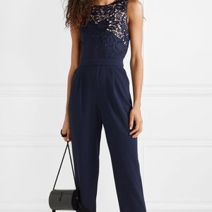 Alice Olivia Jeri guipure lace crepe jumpsuit NEW